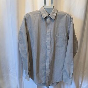 Lands' End Light Gray Casual Button Down Shirt